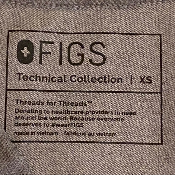 Figs Scrub Top Shirt Womens XS Technical Collection Gray Pockets Logo Medical - Picture 3 of 11